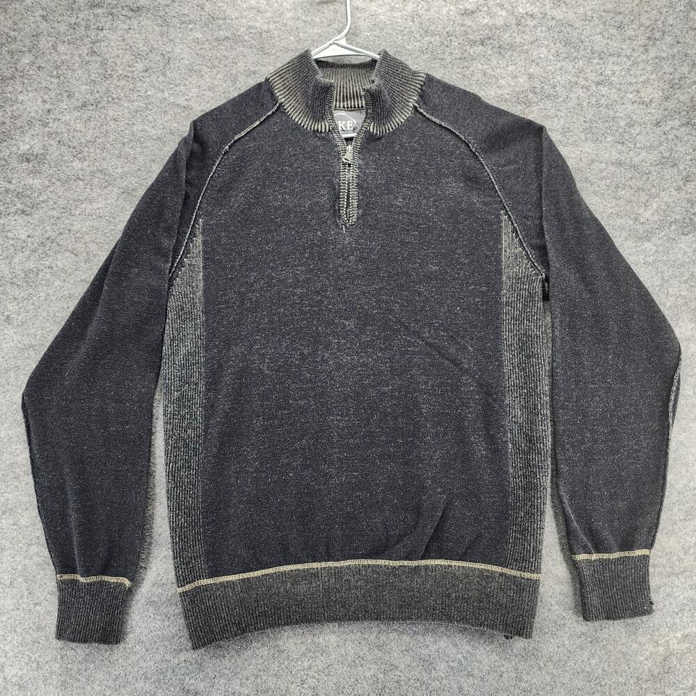 BKE Buckle Sweater Mens Extra Large Long Sleeve Gray 1/4 Zip Athletic Fit